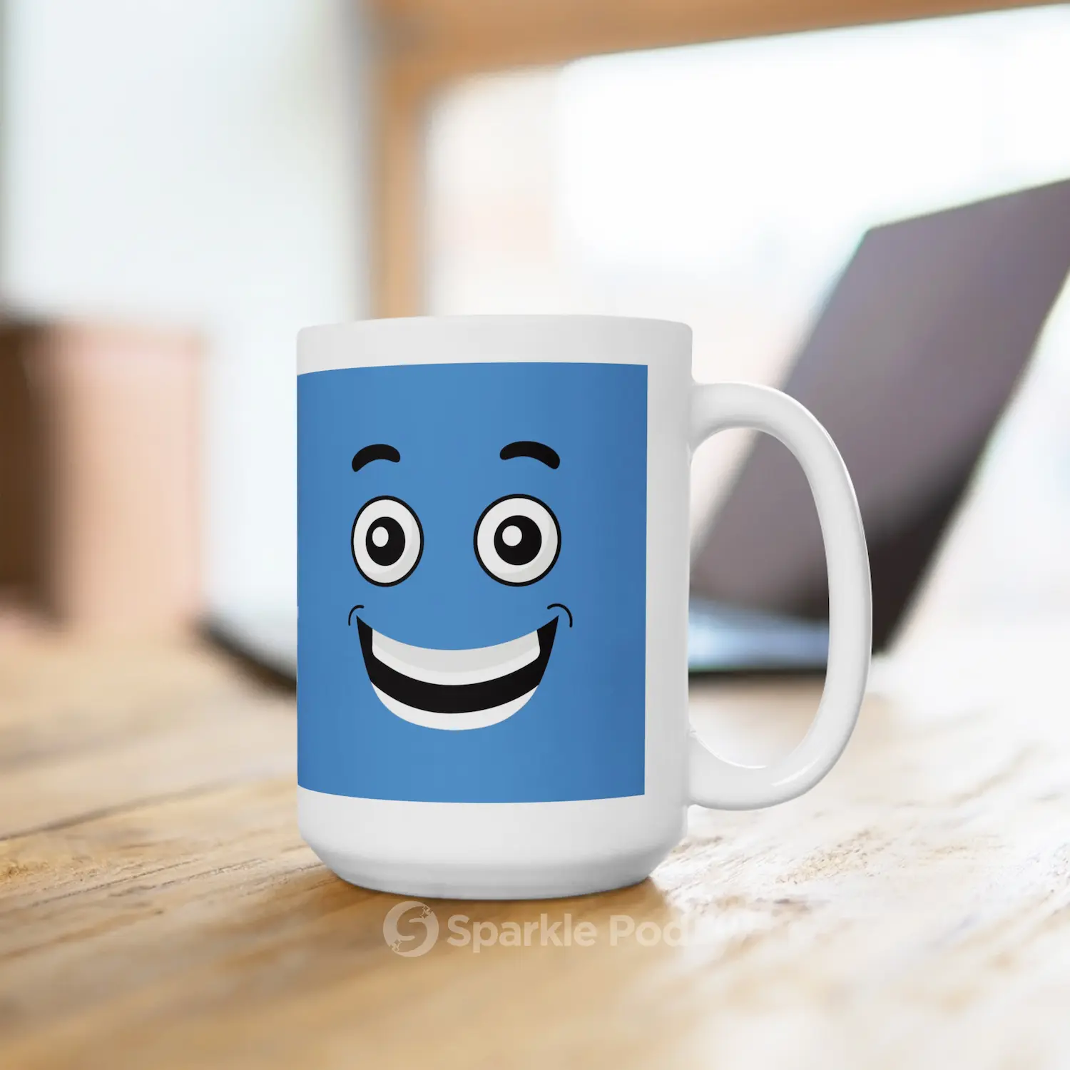 15oz Blue Facial Expression Mug - Sparkle Pod_