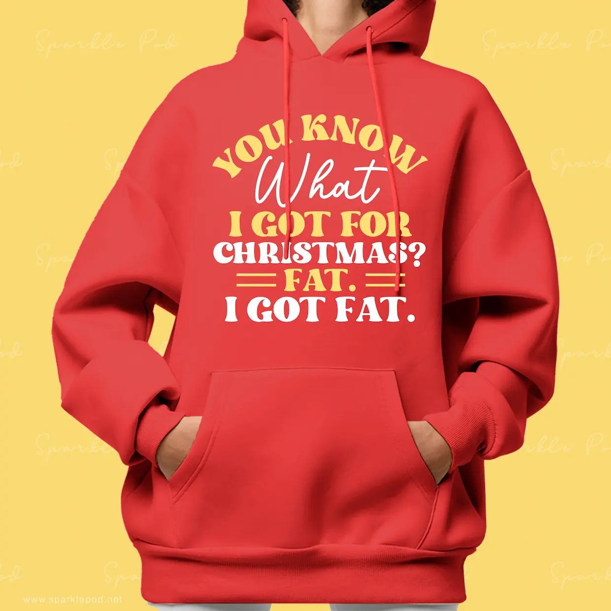 I Got Fat Christmas Red Hoodie Women Sparkle Pod