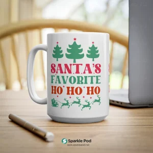 Santa's Favourite Coffee Mug 15oz Sparkle Pod