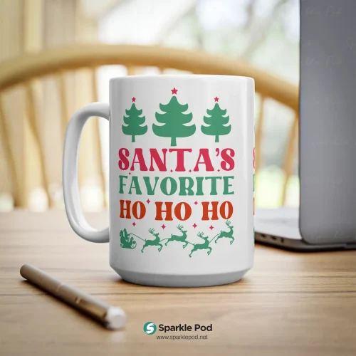 Santa's Favourite Coffee Mug 15oz Sparkle Pod