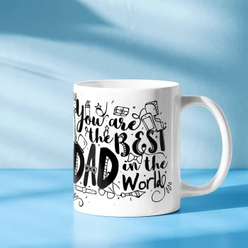 Best Dad In The World (BW) Doodle Mug