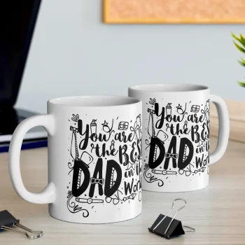Best Dad In The World (BW) Doodle Mug