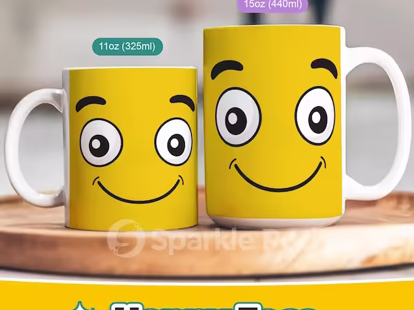 Happy Facial Expression Mug - Sparkle Pod