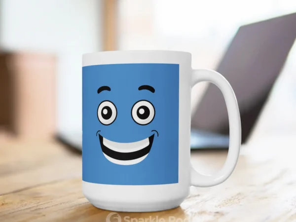 15oz Blue Facial Expression Mug - Sparkle Pod_