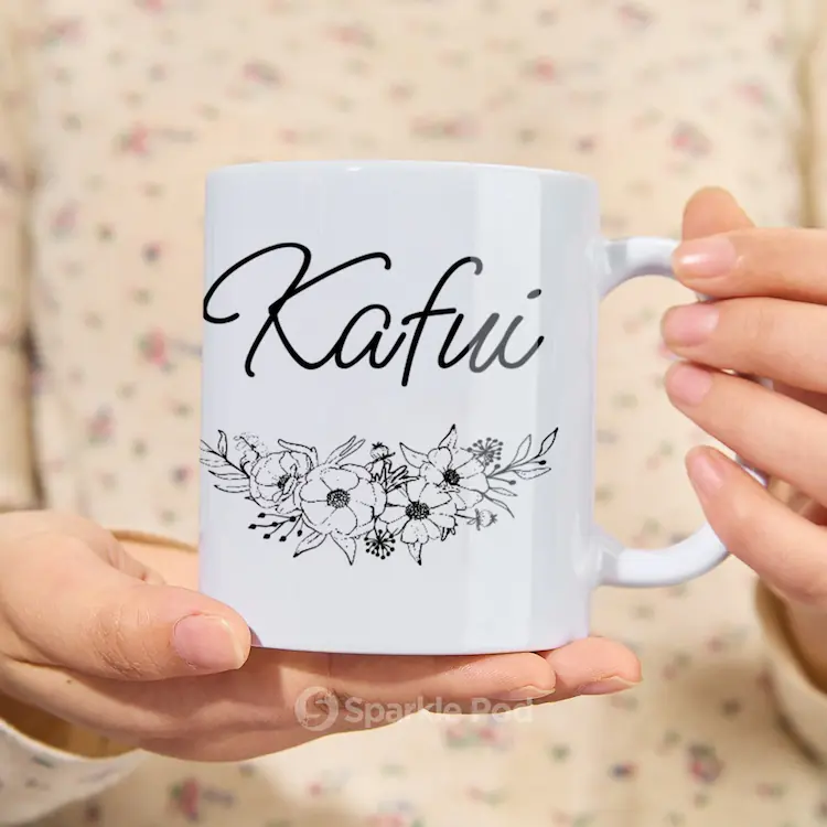 Mug With Name and Flowers
