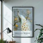 Regal White Peacock Wall Painting