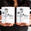 Birth Month Flower Prints Mug, Custom Birth Month Mug Mug For Women Birthday, Custom Flower Mug, Custom Birth Flower For Her On Mother's Day