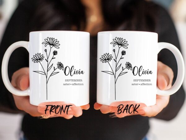 Birth Month Flower Prints Mug, Custom Birth Month Mug Mug For Women Birthday, Custom Flower Mug, Custom Birth Flower For Her On Mother's Day
