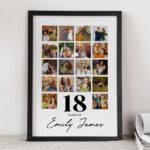 Personalised 18th Birthday Photo Collage Wall Art, Birthday Gift idea