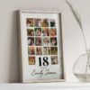 Personalised 18th Birthday Photo Collage Wall Art, Birthday Gift idea