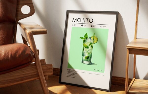 Set of 3 Cocktail Prints | Aperol Spritz, Margarita, Mojito