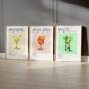 Set of 3 Cocktail Prints | Aperol Spritz, Margarita, Mojito