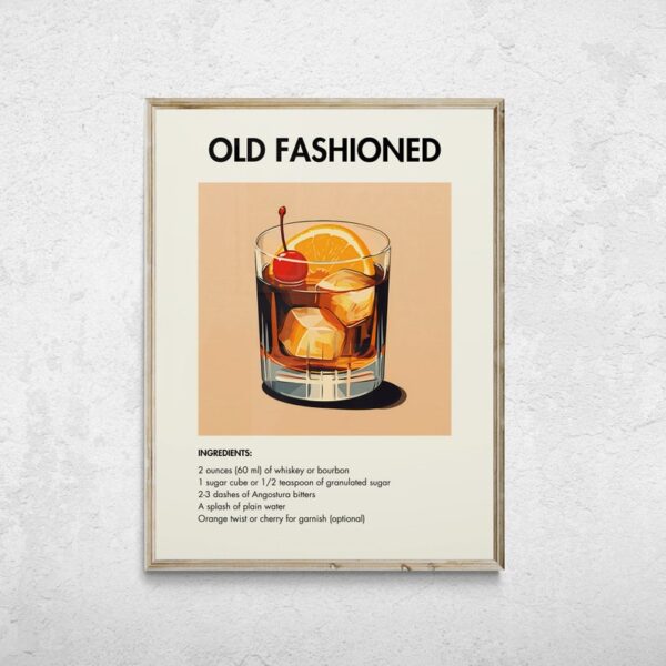 Set of 6 Cocktail Prints, Bar Cart Prints, Classic Cocktail Wall Art, Minimalist Alcohol Prints, Retro Wall Art, Minimalist Wall Art