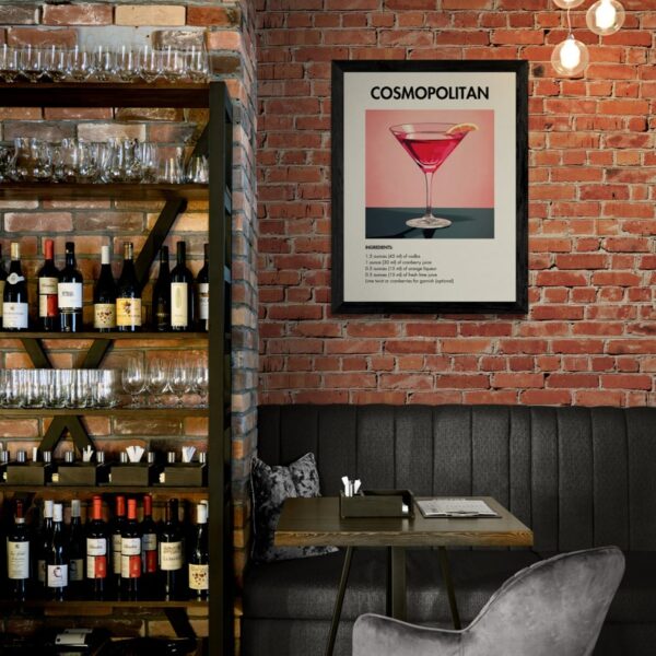 Set of 6 Cocktail Prints, Bar Cart Prints, Classic Cocktail Wall Art, Minimalist Alcohol Prints, Retro Wall Art, Minimalist Wall Art