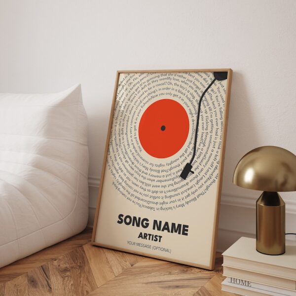 Custom Song Lyrics Print, Personalized Music Poster, Customizable Music Gift, Vinyl Lyric Poster, Wedding Anniversary Gift - Optional Frame
