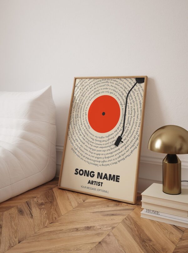 Custom Song Lyrics Print, Personalized Music Poster, Customizable Music Gift, Vinyl Lyric Poster, Wedding Anniversary Gift - Optional Frame