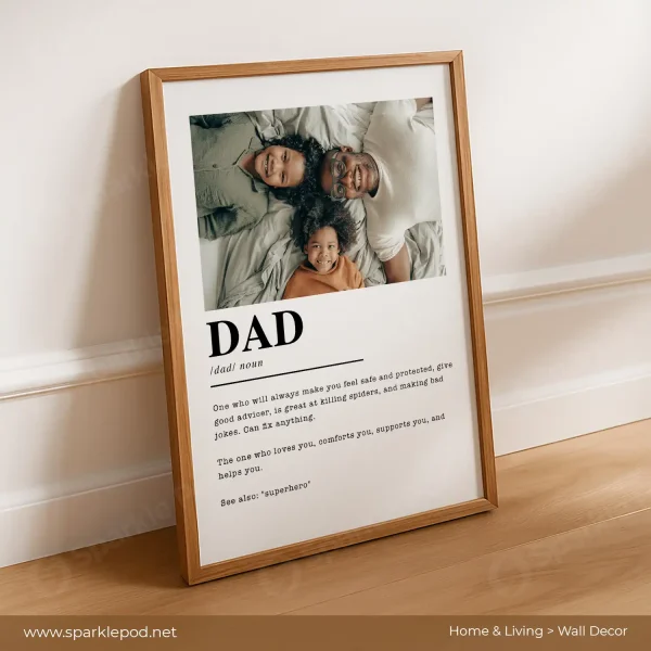 Dad Definition Personalised Wall Frame - Sparkle Pod