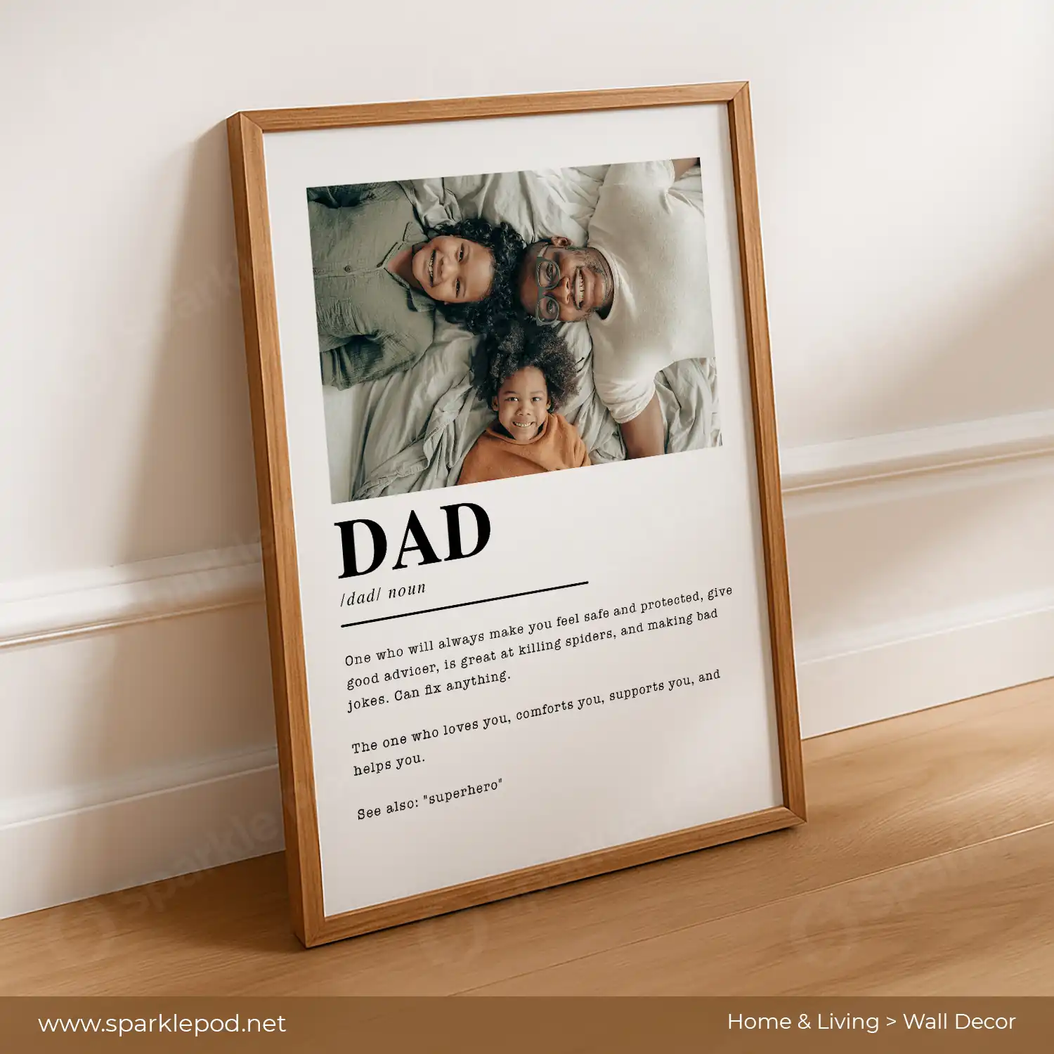 Dad Definition Personalised Wall Frame - Sparkle Pod