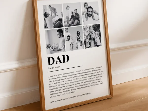Dad Photo Collage Personalised Wall Frame -Sparkle Pod