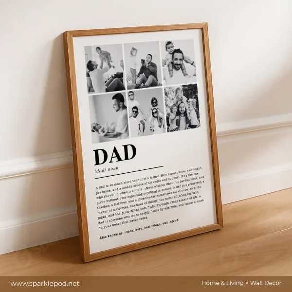 Dad Photo Collage Personalised Wall Frame -Sparkle Pod