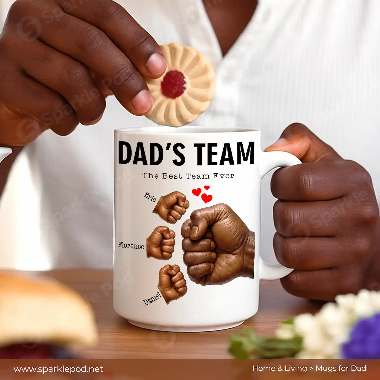 Dad's Team Fist Bump Gift Mug Gift - Sparkle Pod
