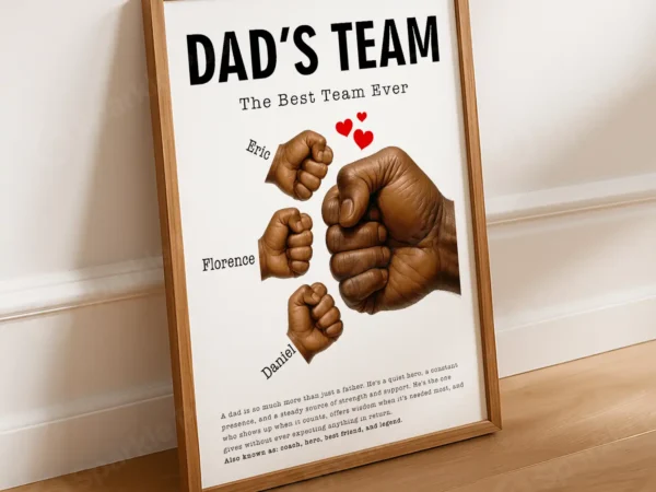 Dad's Team Fist Bump Wall Frame - Sparkle Pod