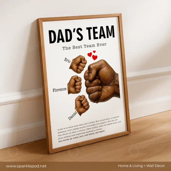 Dad's Team Fist Bump Wall Frame - Sparkle Pod