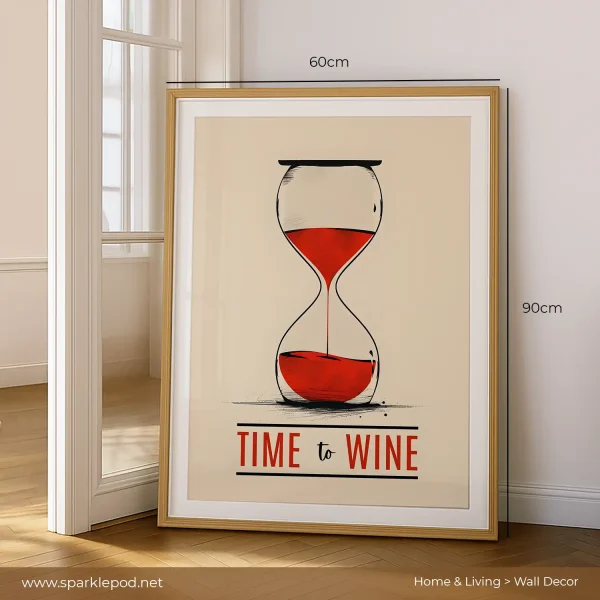 Elegant Wine Hourglass Wall Art for Cosy Spaces - Sparkle Pod