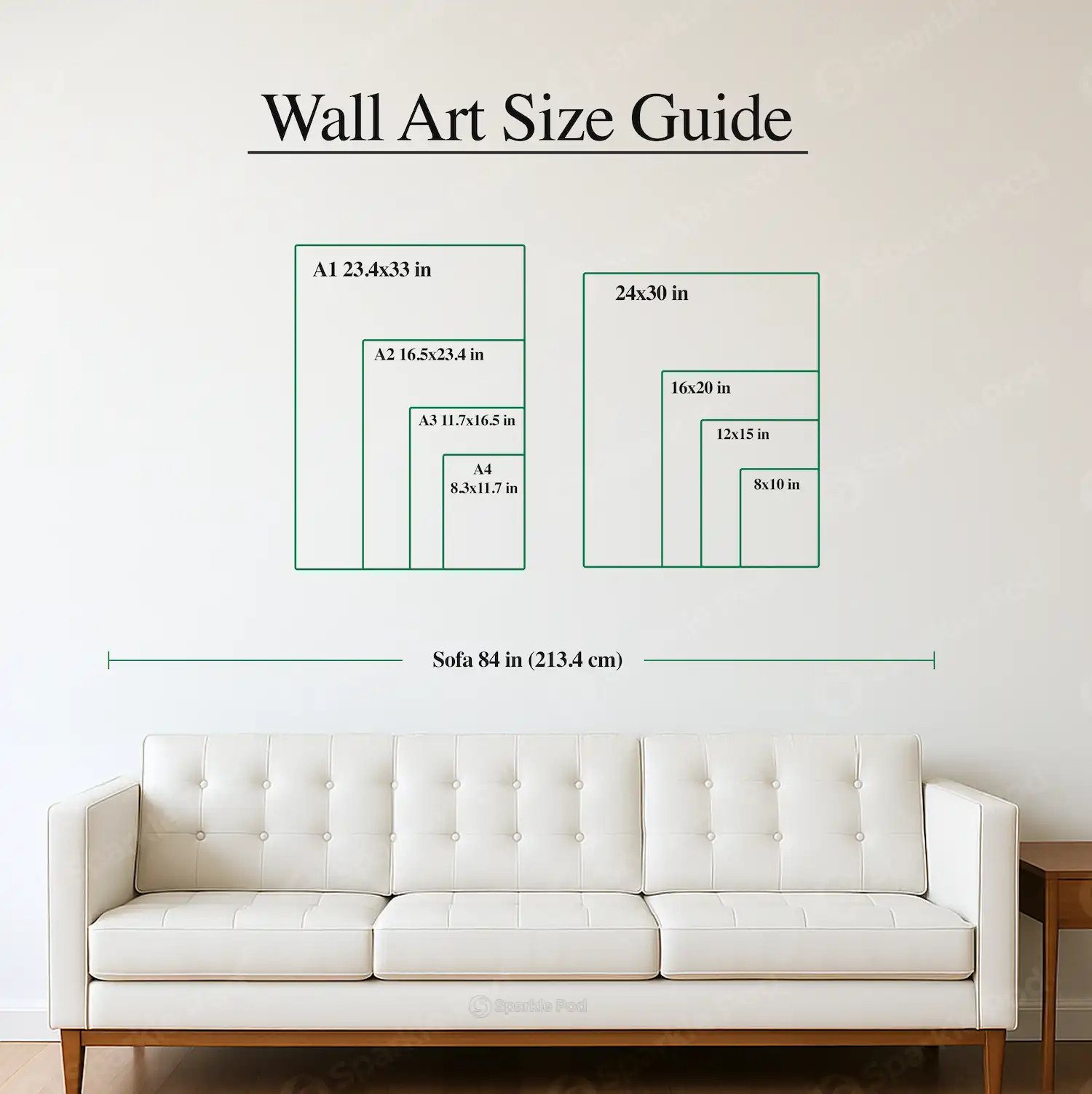 Sparkle Pod Wall Frame Size Guide