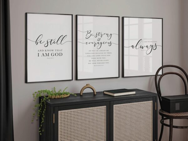 Christian Wall Art, Bible Verse Quotes, Popular NIV Printables, Scripture Gallery Wall, Black and white Prints set of 6, Farmhouse Decor