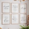 Christian Wall Art, Bible Verse Quotes, Popular NIV Printables, Scripture Gallery Wall, Black and white Prints set of 6, Farmhouse Decor