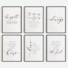Christian Wall Art, Bible Verse Quotes, Popular NIV Printables, Scripture Gallery Wall, Black and white Prints set of 6, Farmhouse Decor