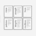 Set of 6 Bible Scriptures Wall Art Office