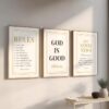 Set of 3 Bible Verse Christian Wall Art