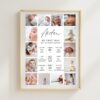 First Birthday Milestone Sign, 1st Birthday Milestone Poster, 1st Birthday Photo Collage Sign, Editable One Year Baby Photos Milestone Board