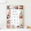 First Birthday Milestone Sign, 1st Birthday Milestone Poster, 1st Birthday Photo Collage Sign, Editable One Year Baby Photos Milestone Board