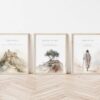 Set of 3 Bible Verse, Psalm 23 4, Jeremiah 29 11, Psalm 91 2, Jesus painting, Print, Jesus portrait, Jesus wall art, Inspirational quotes