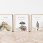 Set of 3 Bible Verse Wall Arts, Psalm 23 4, Jeremiah 29 11, Psalm 91 2, Inspirational quotes