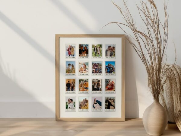 Personalized Polaroid Photo Frame Anniversary Template, Custom Anniversary Photo Frame, Gift for Boyfriend or Girlfriend, Valentines Gift