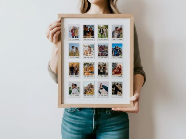 Personalized Polaroid Photo Frame Anniversary Template, Custom Anniversary Photo Frame, Gift for Boyfriend or Girlfriend, Valentines Gift