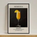 Mimosa Wall Art – Cocktail Frame for Kitchen or Bar