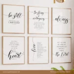 Set of 6 Bible Verse Verses Wall Art