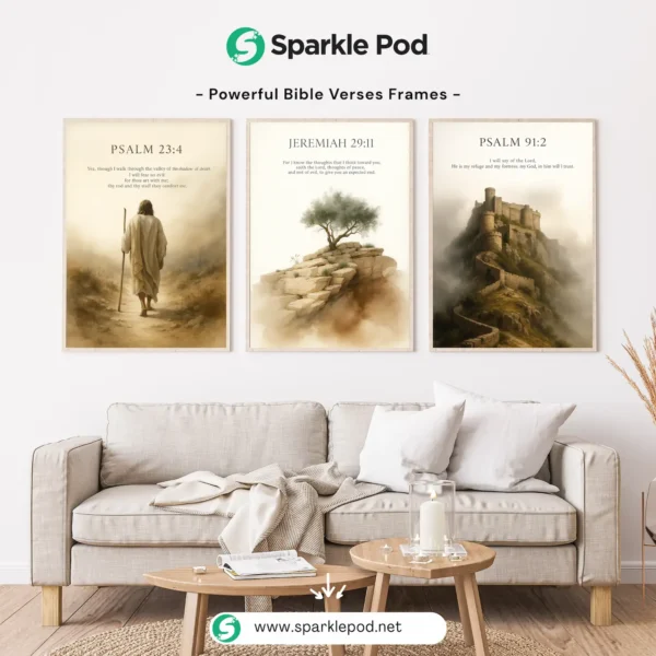 Set of 3 Powerful Bible Verse Wall Arts