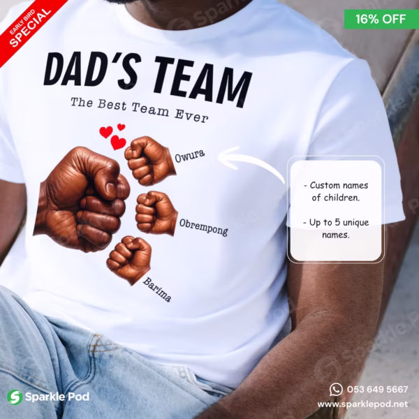 Dad's team t-shirt - sparkle pod offer